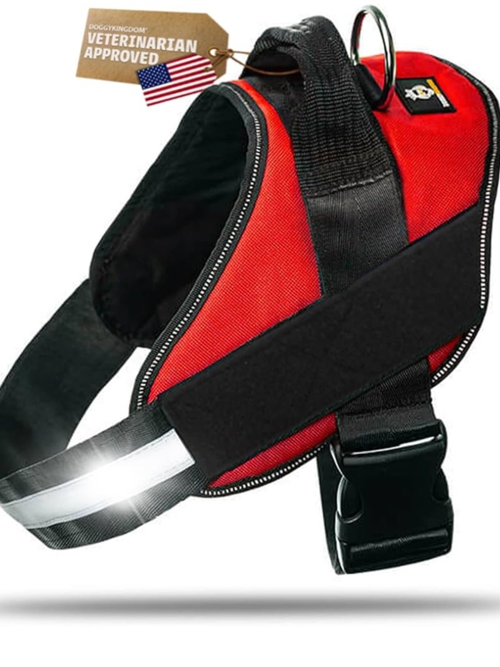 🚘 🆕 Veterinarian-Approved Red Padded Dog Harness with Reflective Trim size M